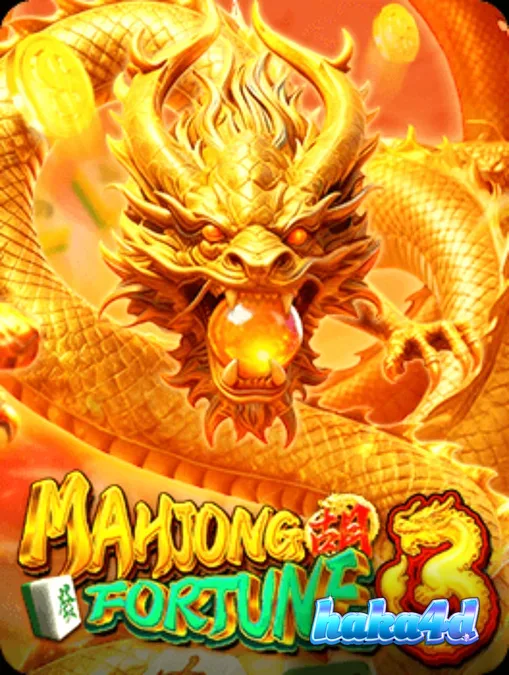 Tampilan visual slot Mahjong Fortune 3 dengan tema naga emas